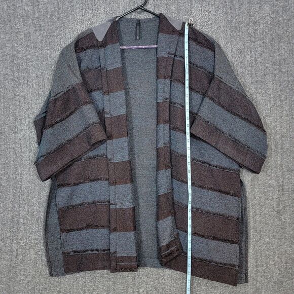 IC by Connie K Jacket Womens S Brown Striped Asymmetrical Open Front Cardigan - Picture 3 of 11